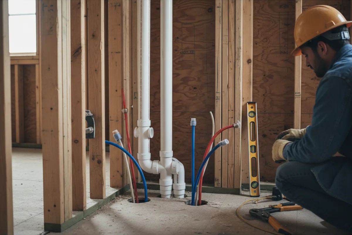 Drain and supply rough-in during Leak Detection in Apopka