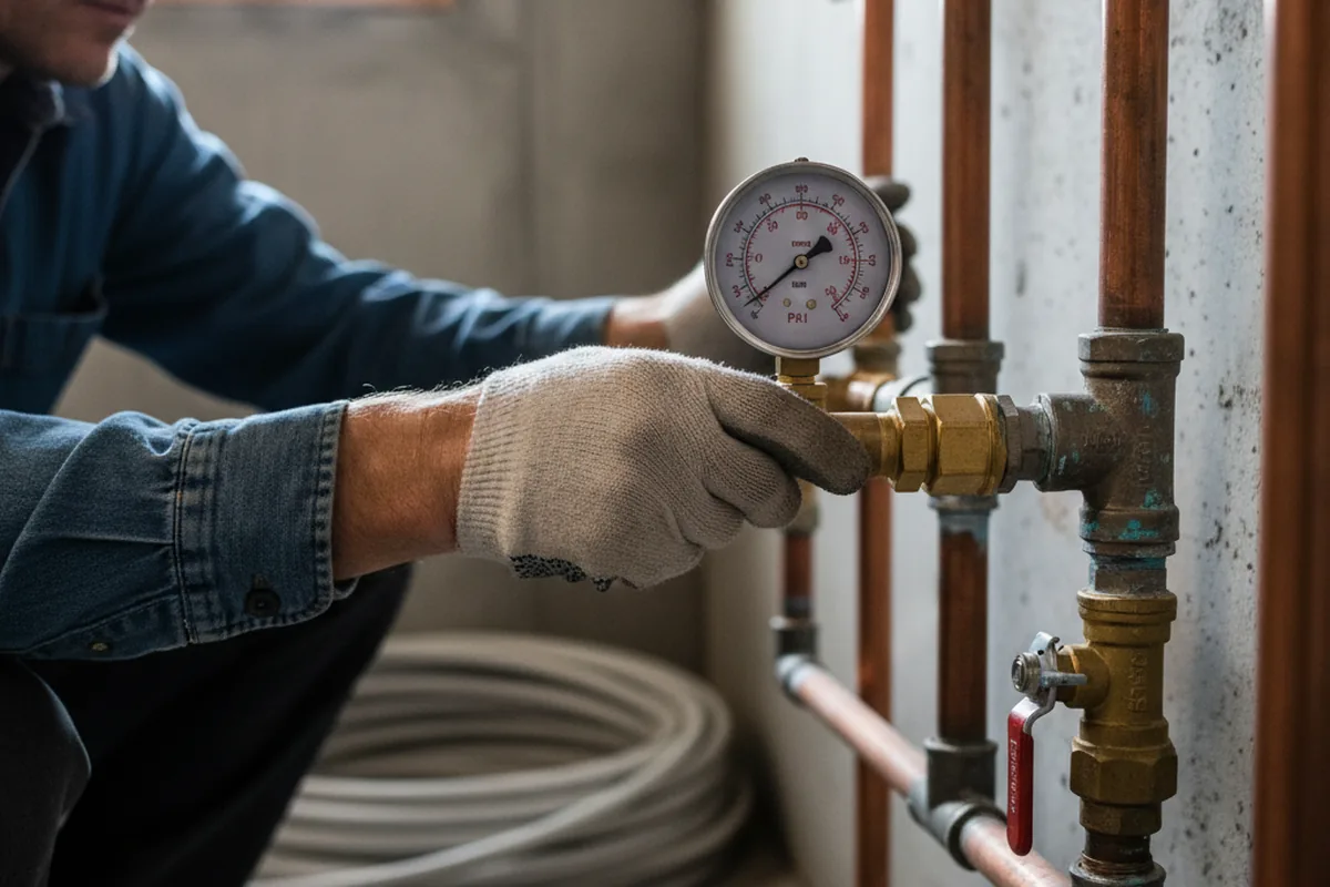Pressure testing a repaired line during Water Line Repair in Apopka